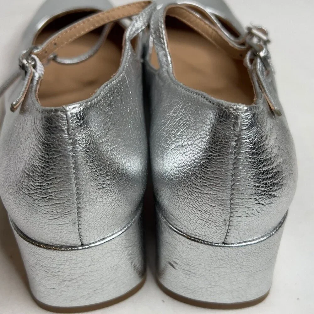 Madewell Silver Mary Jane Heels - Picture 4 of 13